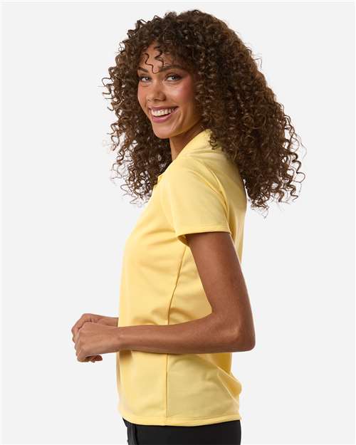 adidas A431 Women's Performance Piqué Polo - Almost Yellow - OnModelSide
