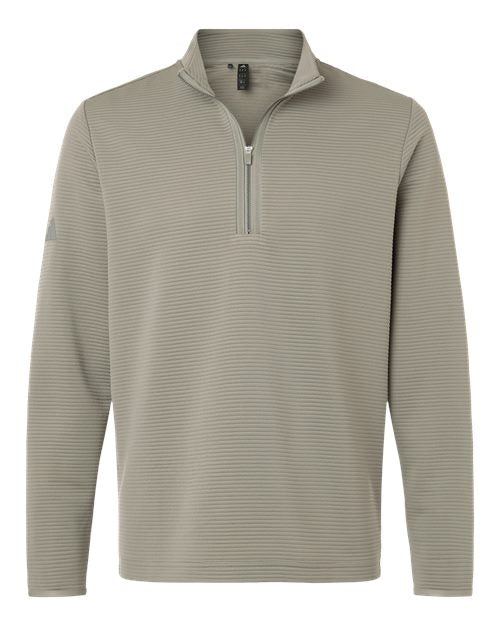 adidas A588 Men's Spacer Quarter-Zip Pullover - Silver Pebble - Front