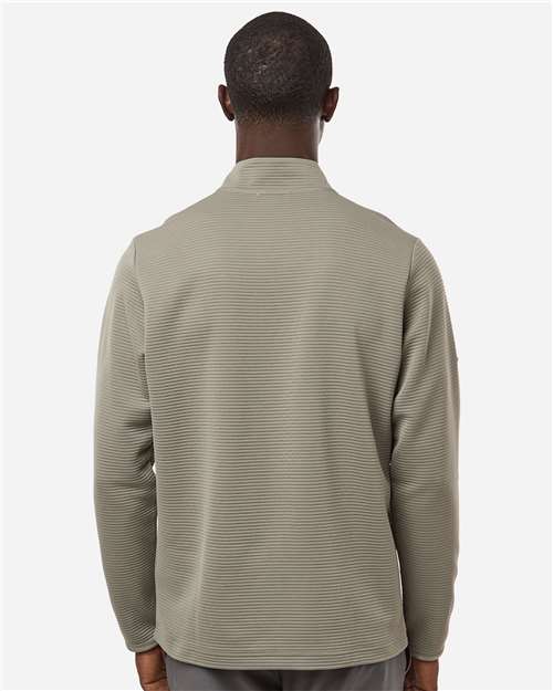 adidas A588 Men's Spacer Quarter-Zip Pullover - Silver Pebble - OnModelBack