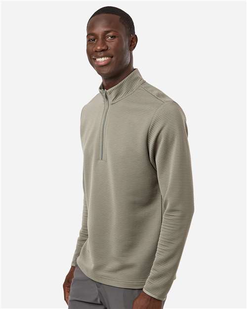 adidas A588 Men's Spacer Quarter-Zip Pullover - Silver Pebble - OnModelSide