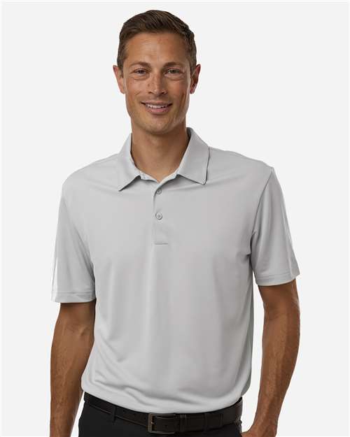 adidas A719 Men's Performance 3-Stripes Climacool Polo - Grey Two - OnModelFront