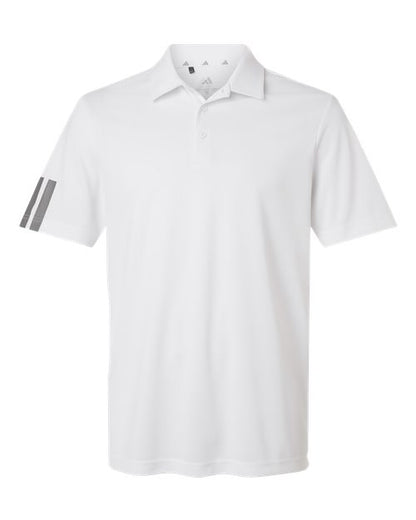 adidas A719 Men's Performance 3-Stripes Climacool Polo - White - Front