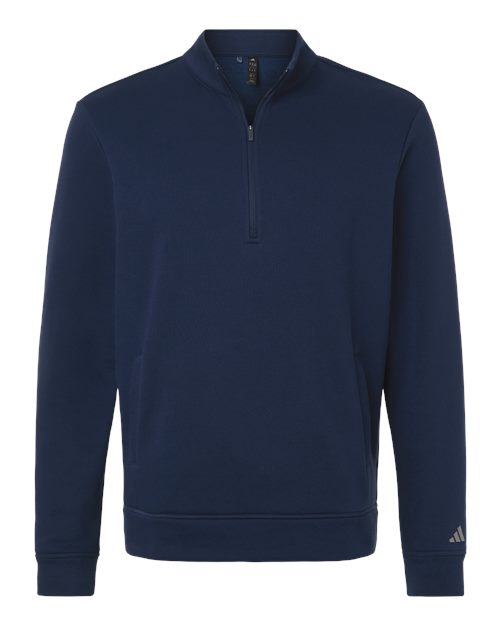 adidas A721 Men's Elevated Fleece Quarter-Zip Pullover - Collegiate Navy - Front