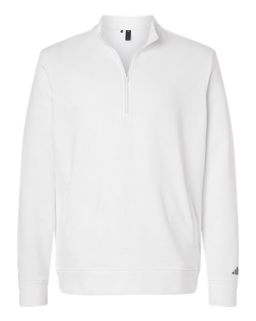 adidas A721 Men's Elevated Fleece Quarter-Zip Pullover - Core White - Front