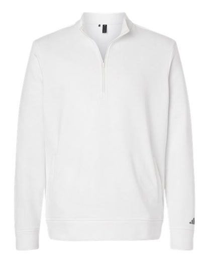 adidas A721 Men's Elevated Fleece Quarter-Zip Pullover - Core White - Front