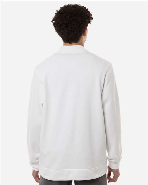 adidas A721 Men's Elevated Fleece Quarter-Zip Pullover - Core White - OnModelBack