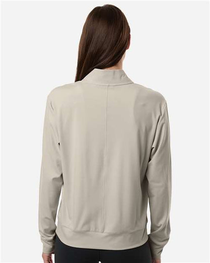 adidas A1002 Women's Ultimate365 Quarter-Zip Pullover - Wonder Alumina - OnModelBack