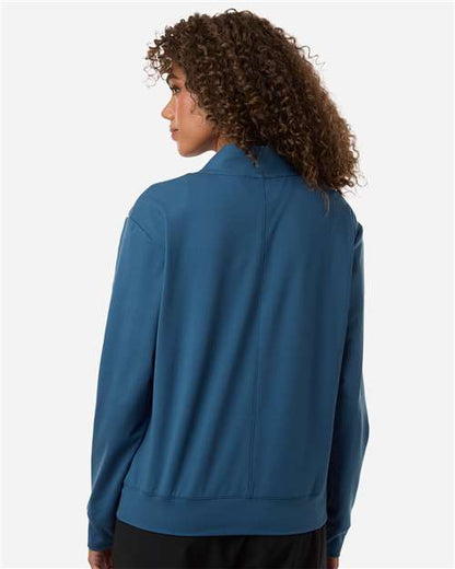 adidas A1002 Women's Ultimate365 Quarter-Zip Pullover - Dusky Petrol - OnModelBack