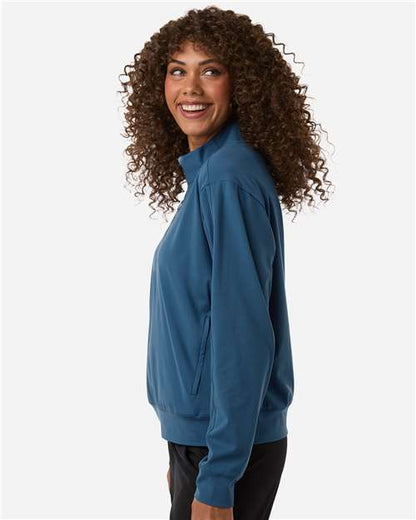 adidas A1002 Women's Ultimate365 Quarter-Zip Pullover - Dusky Petrol - OnModelSide