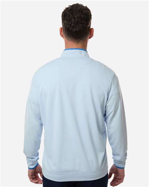 adidas A2002 Men's Performance Lightweight Quarter-Zip Pullover - Crystal Sky - OnModelBack