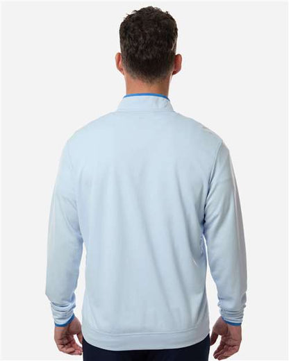 adidas A2002 Men's Performance Lightweight Quarter-Zip Pullover - Crystal Sky - OnModelBack