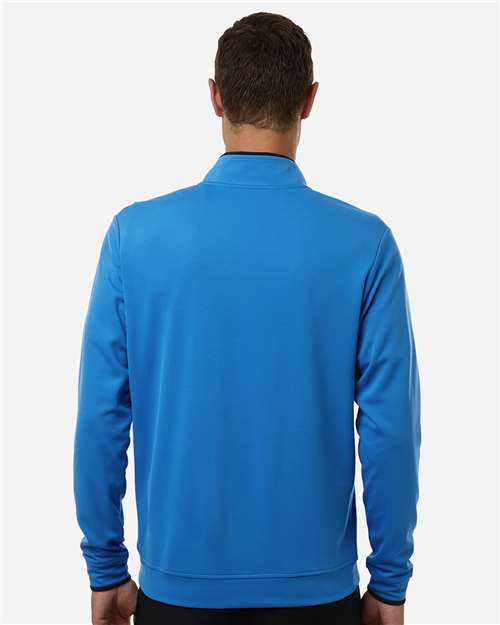 adidas A2002 Men's Performance Lightweight Quarter-Zip Pullover - Lucid Ray Blue - OnModelBack