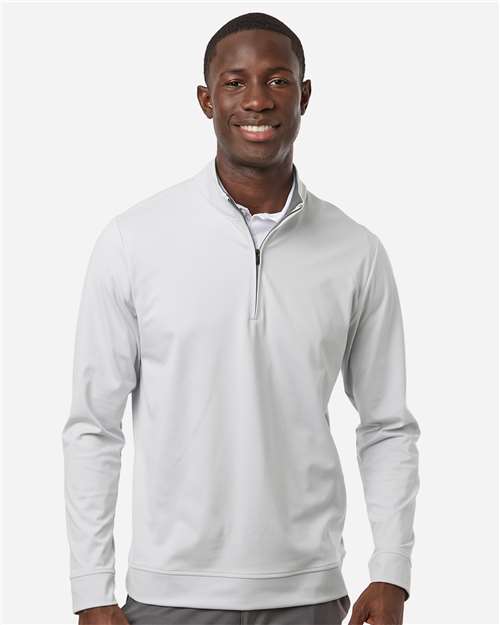 adidas A2017 Men's Ultimate365 Classic Quarter-Zip Pullover - Clear Grey - OnModelFront