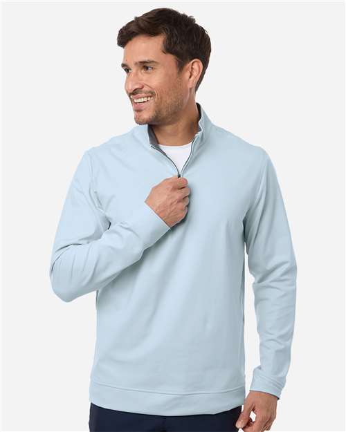 adidas A2017 Men's Ultimate365 Classic Quarter-Zip Pullover - Crystal Sky - OnModelFront