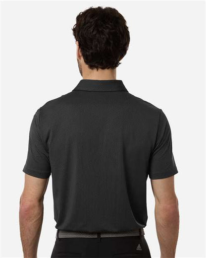 adidas A2024 Men's Performance Textured Polo - Carbon/ Black - OnModelBack