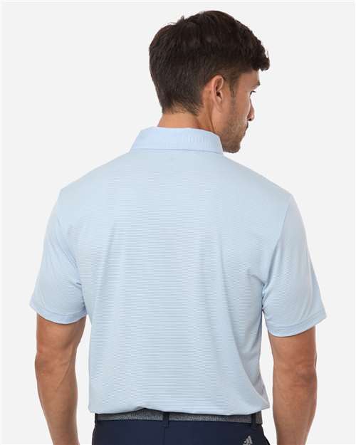adidas A2026 Men's Ultimate365 Pencil Stripe Climacool Polo - Crystal Sky/ Lucid Ray Blue - OnModelBack