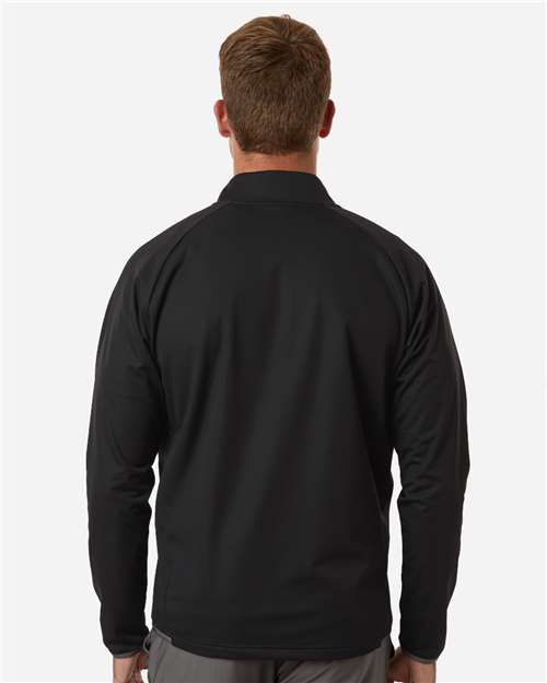 adidas A2027 Men's Ultimate365 Wind Quarter-Zip Pullover - Black - OnModelBack