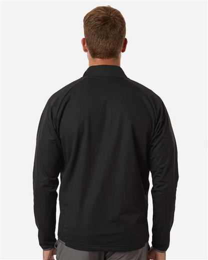 adidas A2027 Men's Ultimate365 Wind Quarter-Zip Pullover - Black - OnModelBack