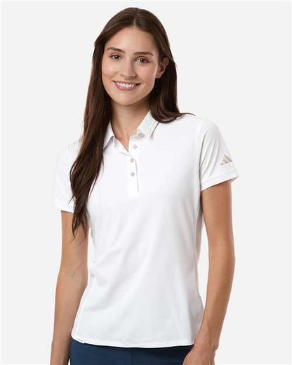 adidas A1016 Women's Ultimate365 Tour Twistknit Polo - White - OnModelFront