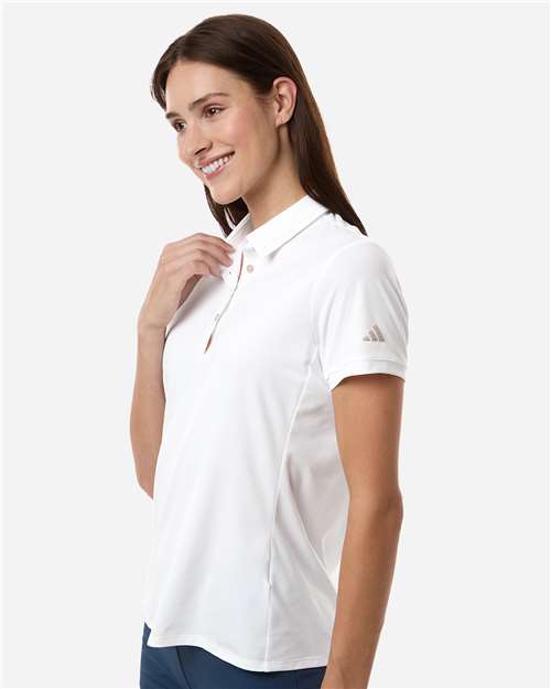 adidas A1016 Women's Ultimate365 Tour Twistknit Polo - White - OnModelSide