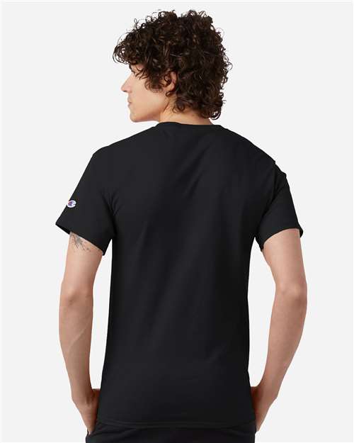 Champion CH1000 Unisex Jersey T-Shirt - Black - OnModelBack