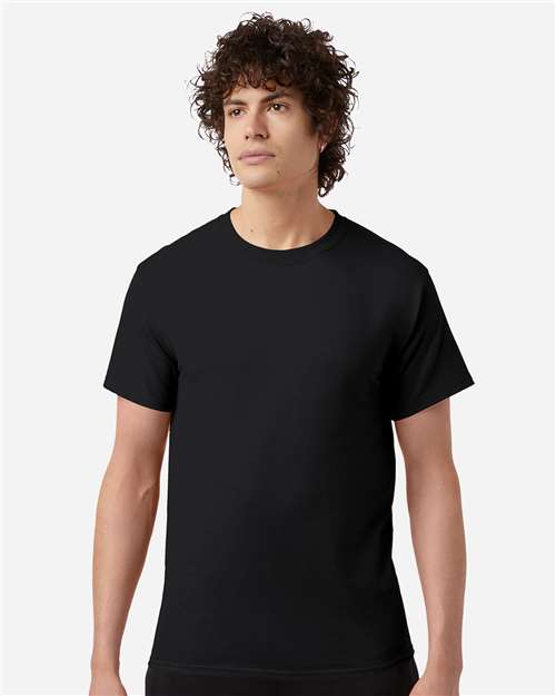 Champion CH1000 Unisex Jersey T-Shirt - Black - OnModelFront