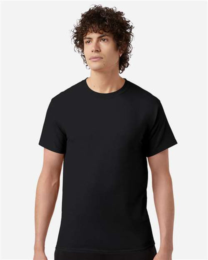 Champion CH1000 Unisex Jersey T-Shirt - Black - OnModelFront