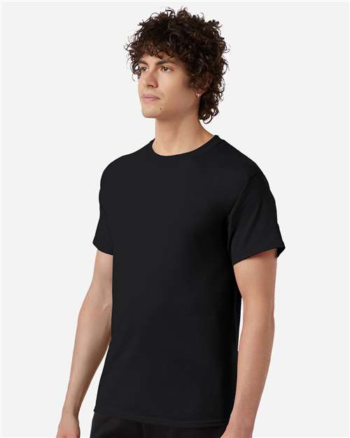 Champion CH1000 Unisex Jersey T-Shirt - Black - OnModelSide