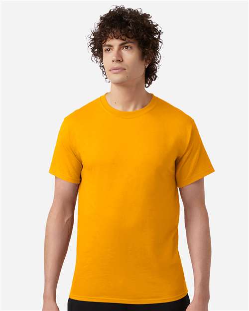 Champion CH1000 Unisex Jersey T-Shirt - C. Gold - OnModelFront