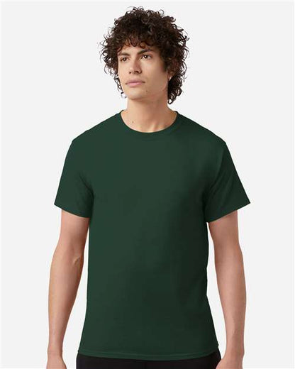 Champion CH1000 Unisex Jersey T-Shirt - Dark Green - OnModelFront