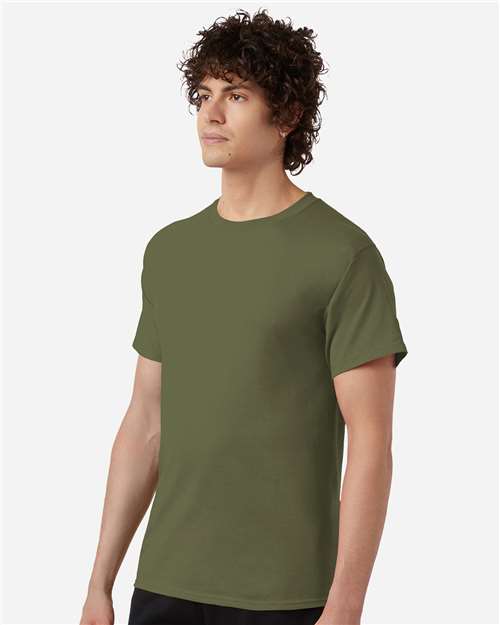 Champion CH1000 Unisex Jersey T-Shirt - Fresh Olive - OnModelSide