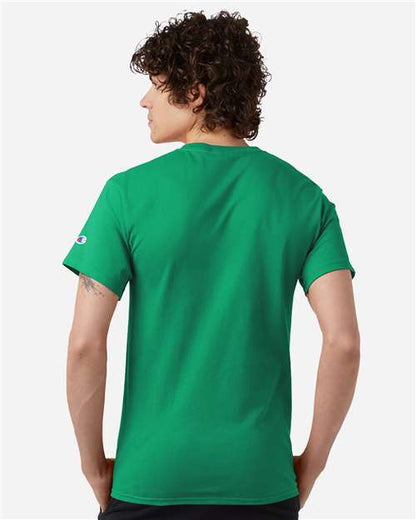 Champion CH1000 Unisex Jersey T-Shirt - Kelly Green - OnModelBack