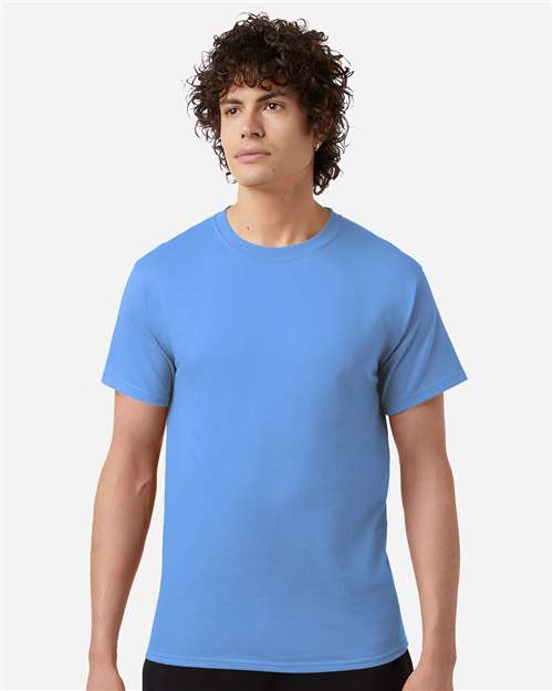 Champion CH1000 Unisex Jersey T-Shirt - Light Blue - OnModelFront