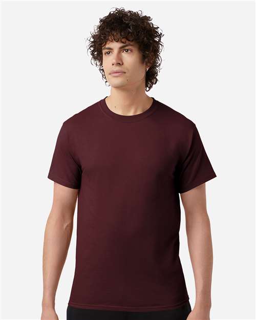 Champion CH1000 Unisex Jersey T-Shirt - Maroon - OnModelFront