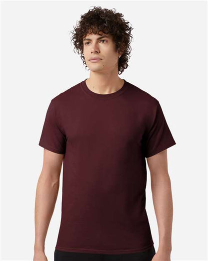 Champion CH1000 Unisex Jersey T-Shirt - Maroon - OnModelFront