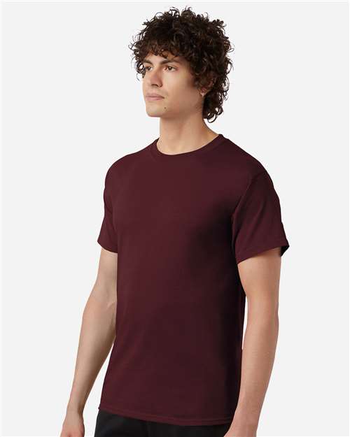 Champion CH1000 Unisex Jersey T-Shirt - Maroon - OnModelSide