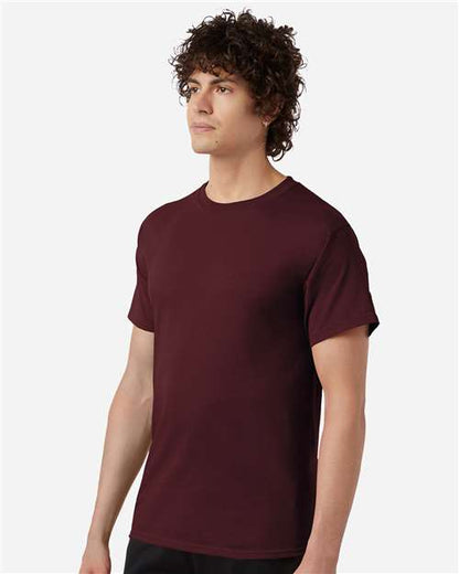 Champion CH1000 Unisex Jersey T-Shirt - Maroon - OnModelSide
