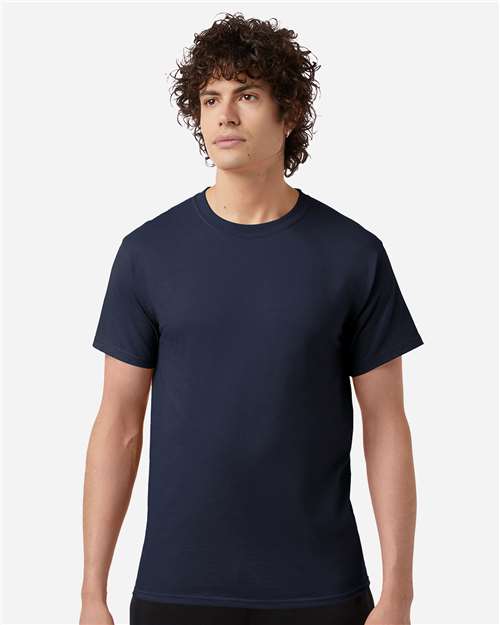 Champion CH1000 Unisex Jersey T-Shirt - Navy - OnModelFront