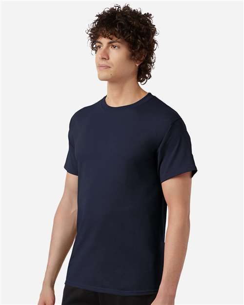 Champion CH1000 Unisex Jersey T-Shirt - Navy - OnModelSide