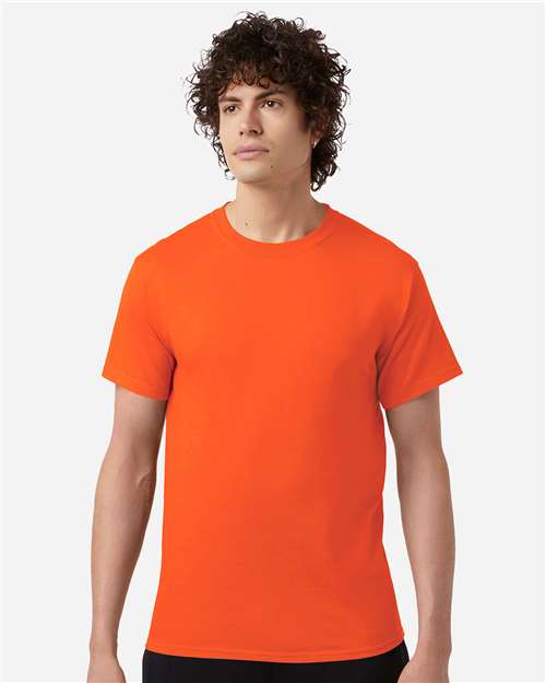 Champion CH1000 Unisex Jersey T-Shirt - Orange - OnModelFront