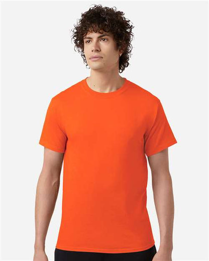 Champion CH1000 Unisex Jersey T-Shirt - Orange - OnModelFront