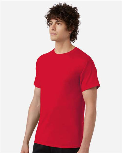Champion CH1000 Unisex Jersey T-Shirt - Red - OnModelSide