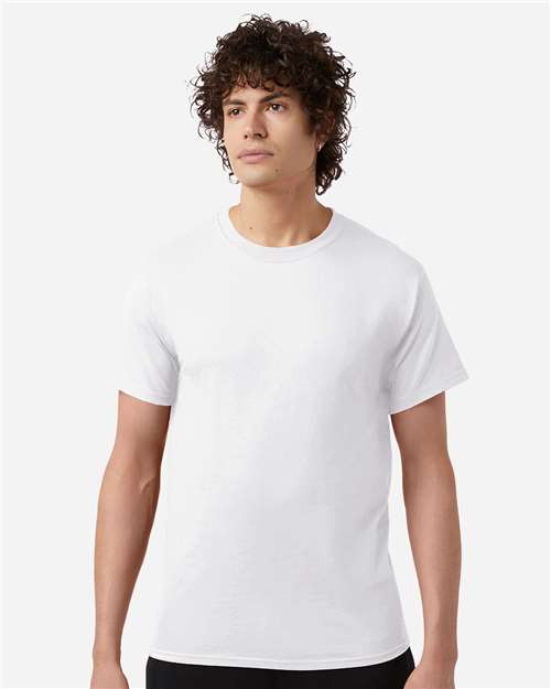 Champion CH1000 Unisex Jersey T-Shirt - White - OnModelFront
