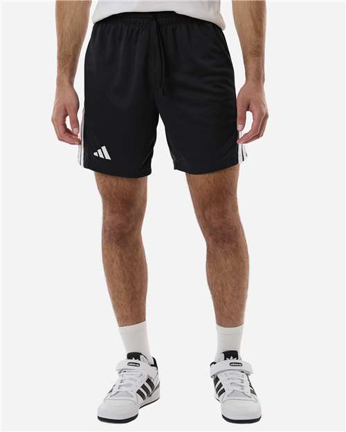 adidas AT300 Men's 3-Stripes 7" Shorts - Black/ White - OnModelFront