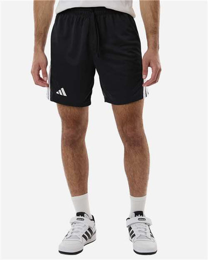 adidas AT300 Men's 3-Stripes 7" Shorts - Black/ White - OnModelFront