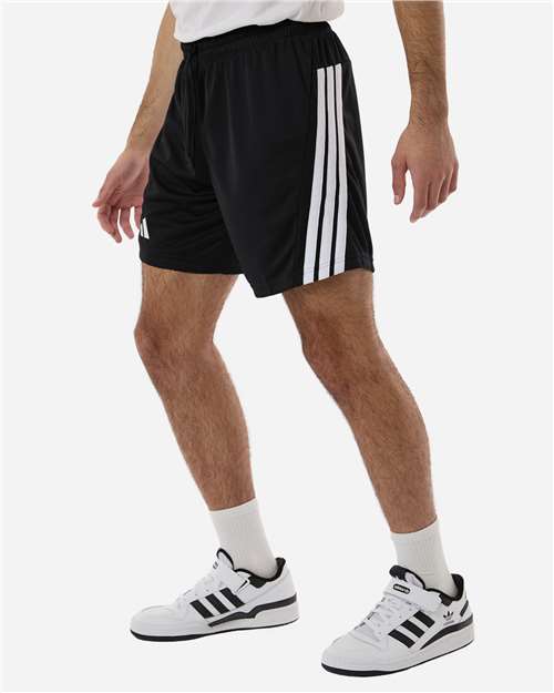 adidas AT300 Men's 3-Stripes 7" Shorts - Black/ White - OnModelSide