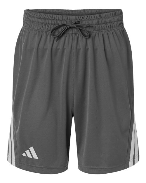 adidas AT300 Men's 3-Stripes 7" Shorts - Team Grey Four/ White - Front