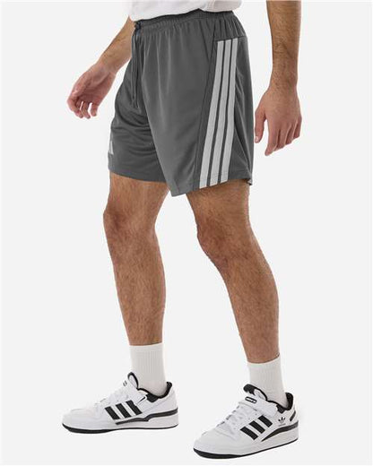 adidas AT300 Men's 3-Stripes 7" Shorts - Team Grey Four/ White - OnModelSide
