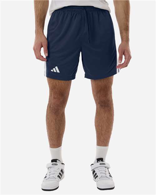 adidas AT300 Men's 3-Stripes 7" Shorts - Team Navy Blue/ White - OnModelFront