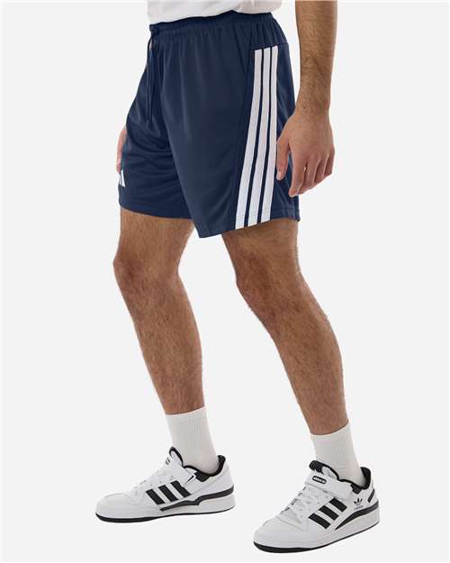 adidas AT300 Men's 3-Stripes 7" Shorts - Team Navy Blue/ White - OnModelSide
